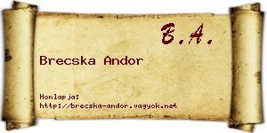 Brecska Andor névjegykártya